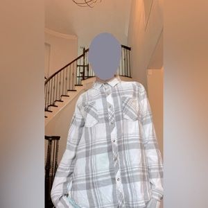 Plastic, gray and white jacket
